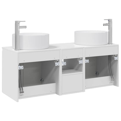 vidaXL Bathroom Cabinet Set 3 pcs High Gloss White