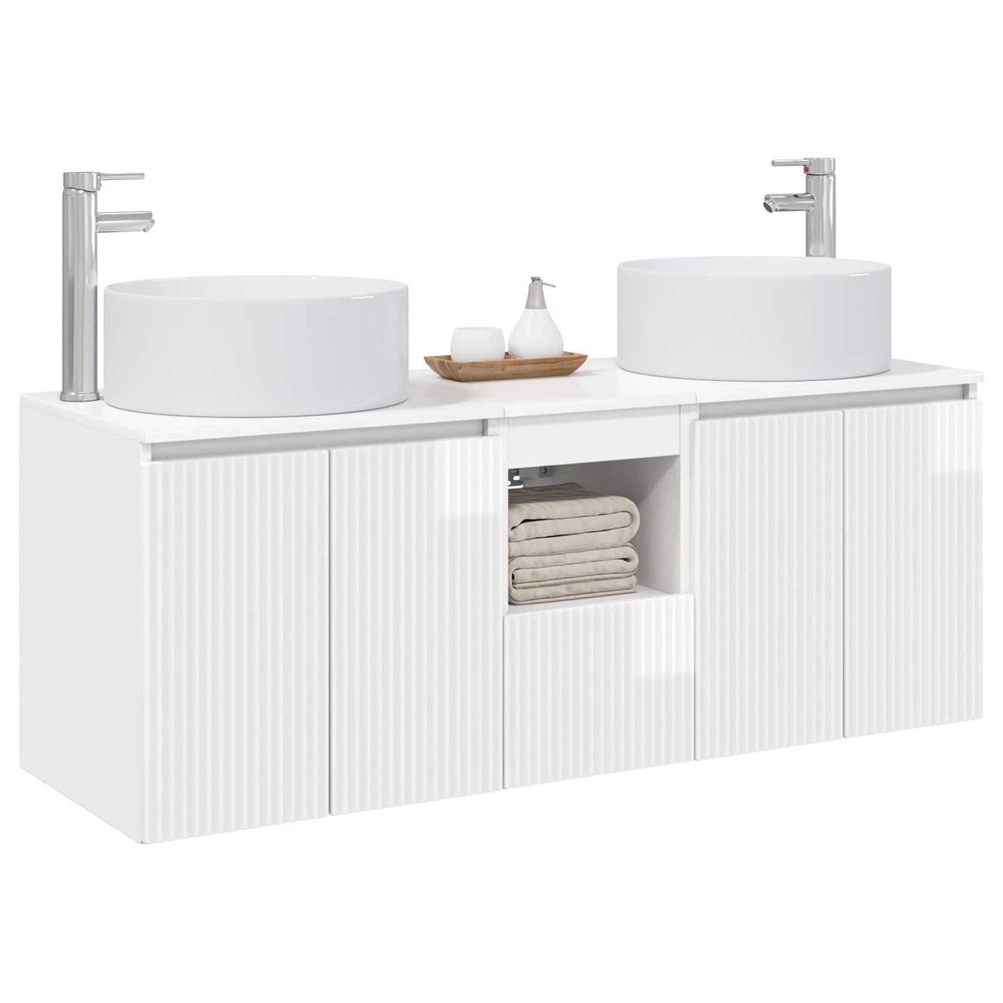 vidaXL Bathroom Cabinet Set 3 pcs High Gloss White