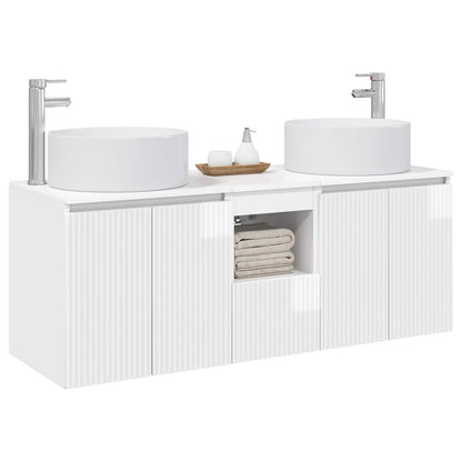 vidaXL Bathroom Cabinet Set 3 pcs High Gloss White