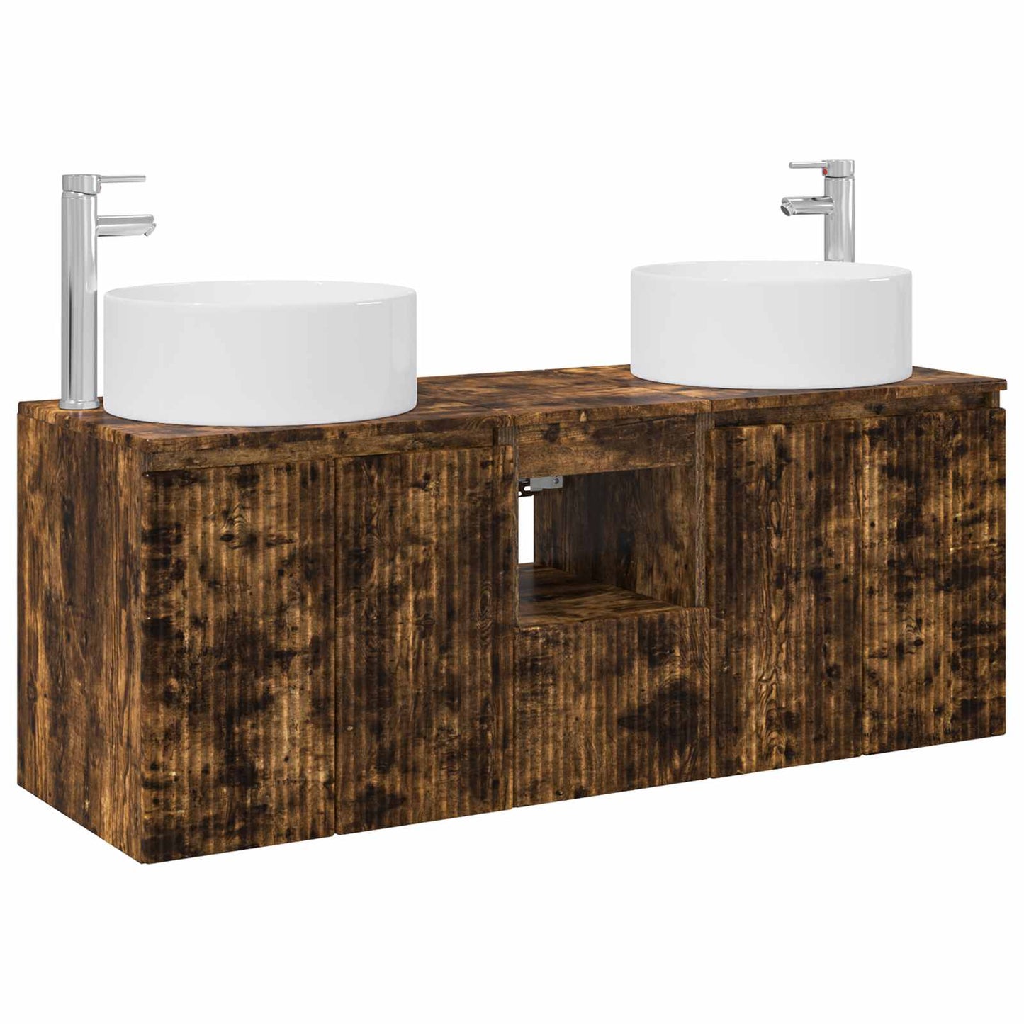 vidaXL Bathroom Cabinet Set 3 pcs Smoked Oak 49.5 x 44.5 x 65.5 cm
