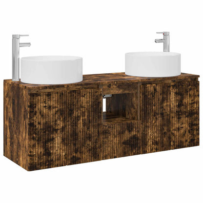 vidaXL Bathroom Cabinet Set 3 pcs Smoked Oak 49.5 x 44.5 x 65.5 cm