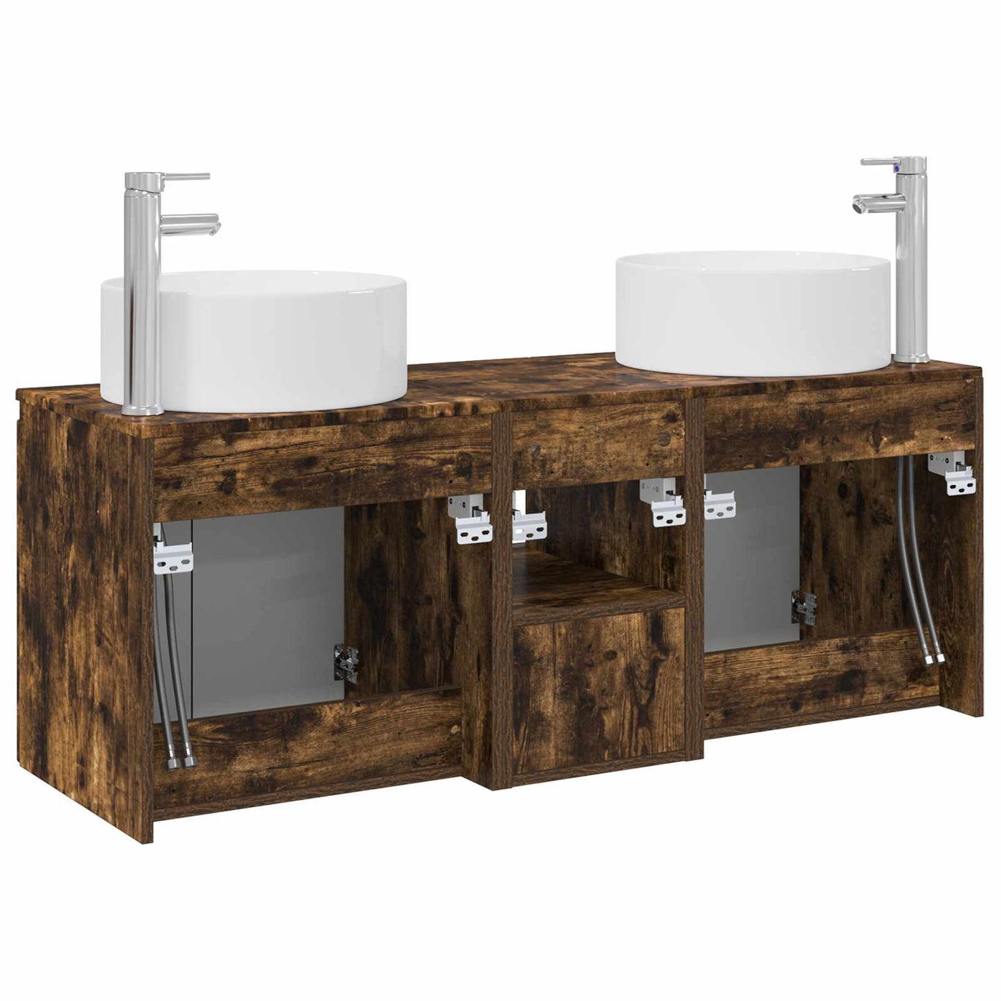vidaXL Bathroom Cabinet Set 3 pcs Smoked Oak 49.5 x 44.5 x 65.5 cm