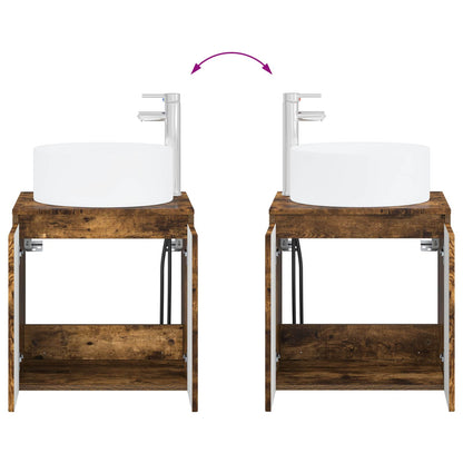 vidaXL Bathroom Cabinet Set 3 pcs Smoked Oak 49.5 x 44.5 x 65.5 cm