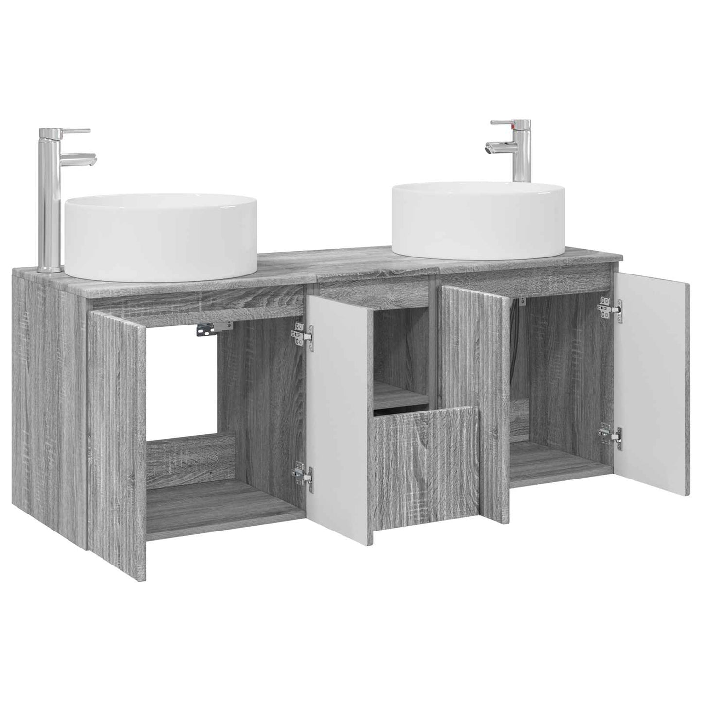 vidaXL Bathroom Cabinet Set 3 pcs Grey Sonoma 49.5 x 44.5 x 65.5 cm