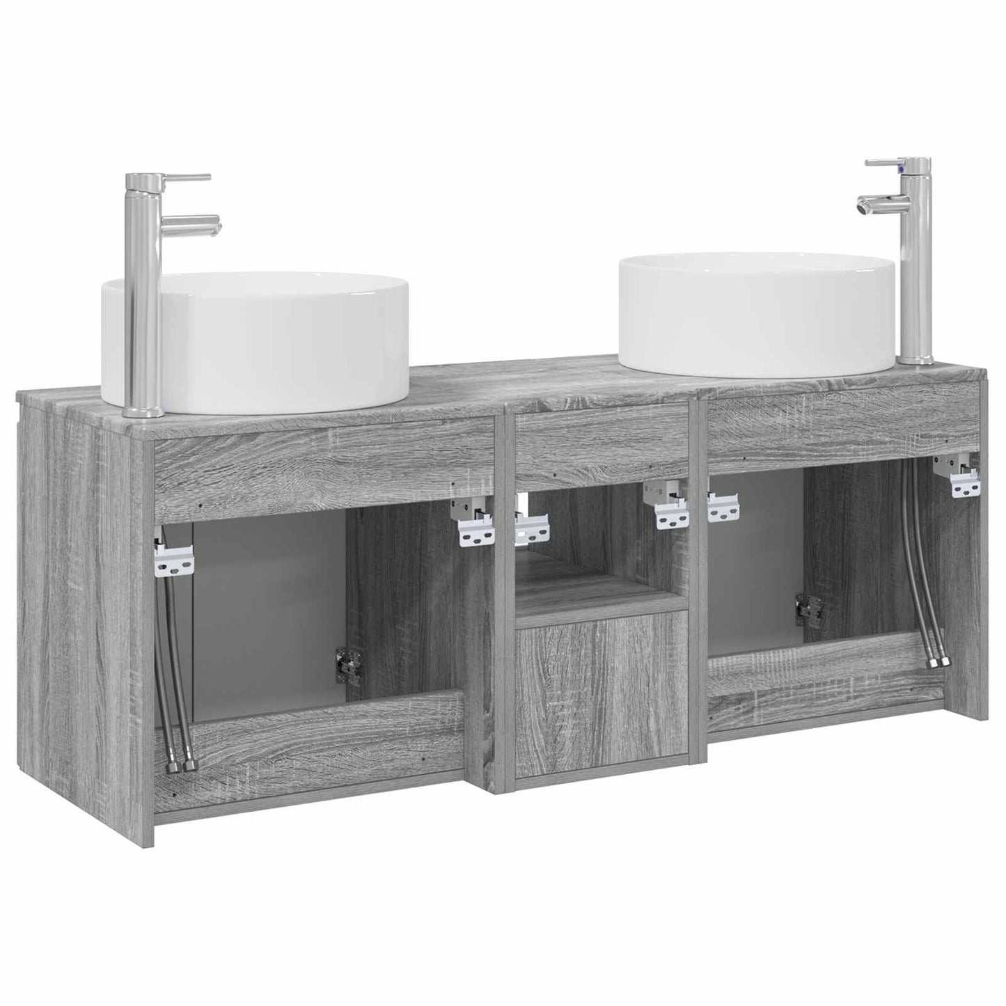vidaXL Bathroom Cabinet Set 3 pcs Grey Sonoma 49.5 x 44.5 x 65.5 cm