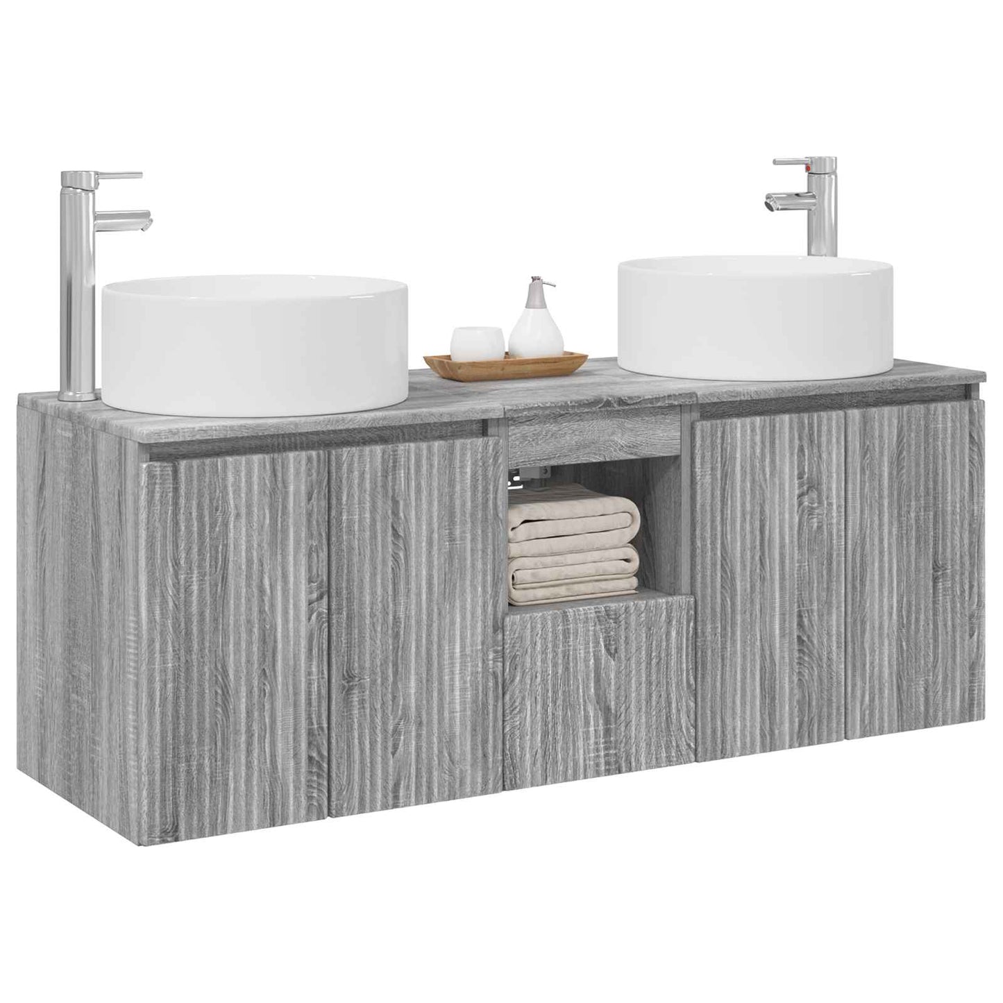 vidaXL Bathroom Cabinet Set 3 pcs Grey Sonoma 49.5 x 44.5 x 65.5 cm