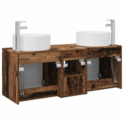 vidaXL Bathroom Cabinet Set 3 pcs Old Wood 49.5 x 44.5 x 65.5 cm