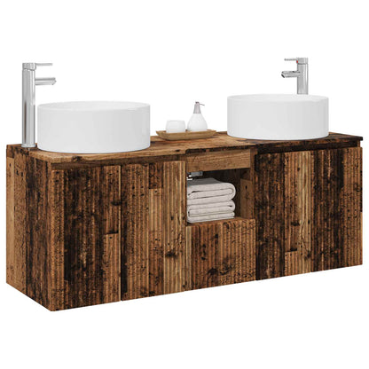 vidaXL Bathroom Cabinet Set 3 pcs Old Wood 49.5 x 44.5 x 65.5 cm