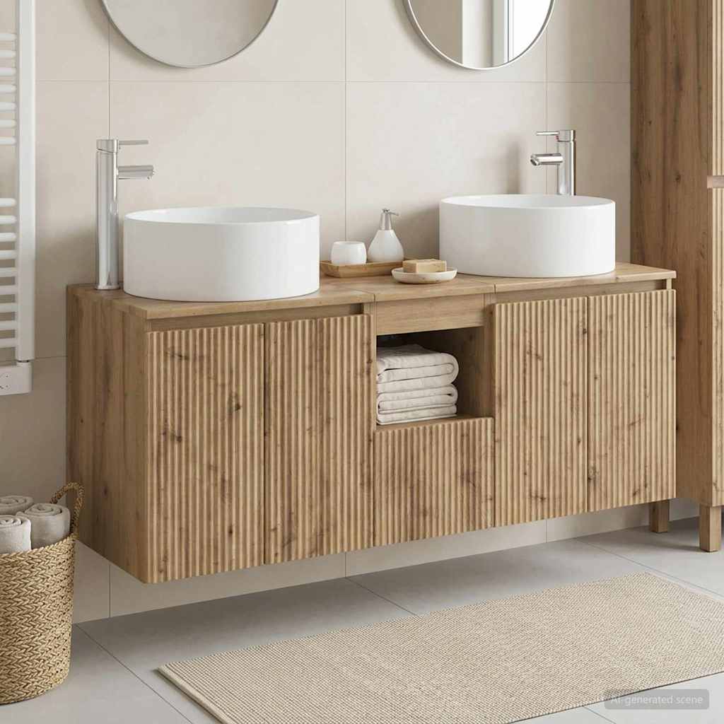 vidaXL Bathroom Cabinet Set 3 pcs Artisan Oak 49.5 x 44.5 x 65.5 cm