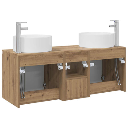 vidaXL Bathroom Cabinet Set 3 pcs Artisan Oak 49.5 x 44.5 x 65.5 cm