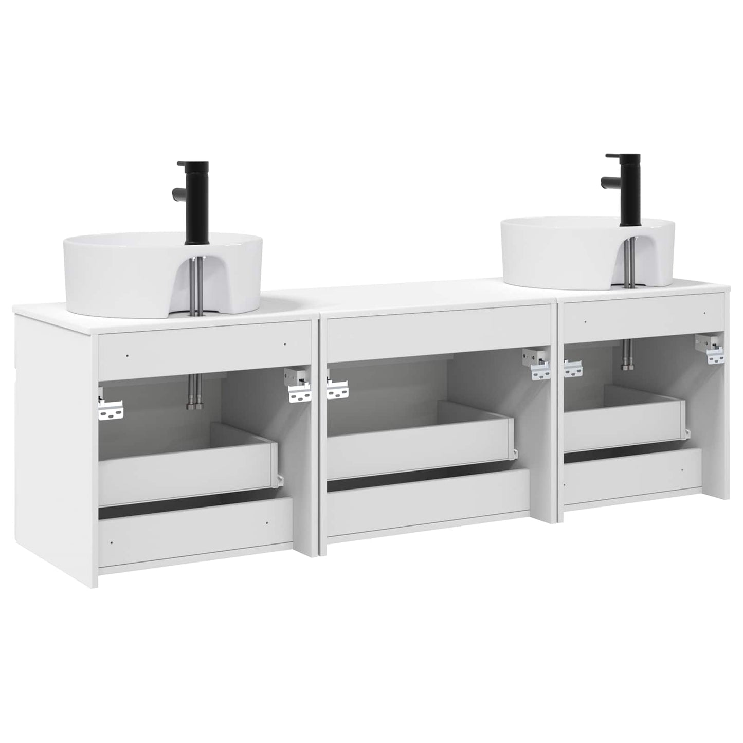 vidaXL Bathroom Cabinet Set 3 pcs White 49 x 44.5 x 65 cm