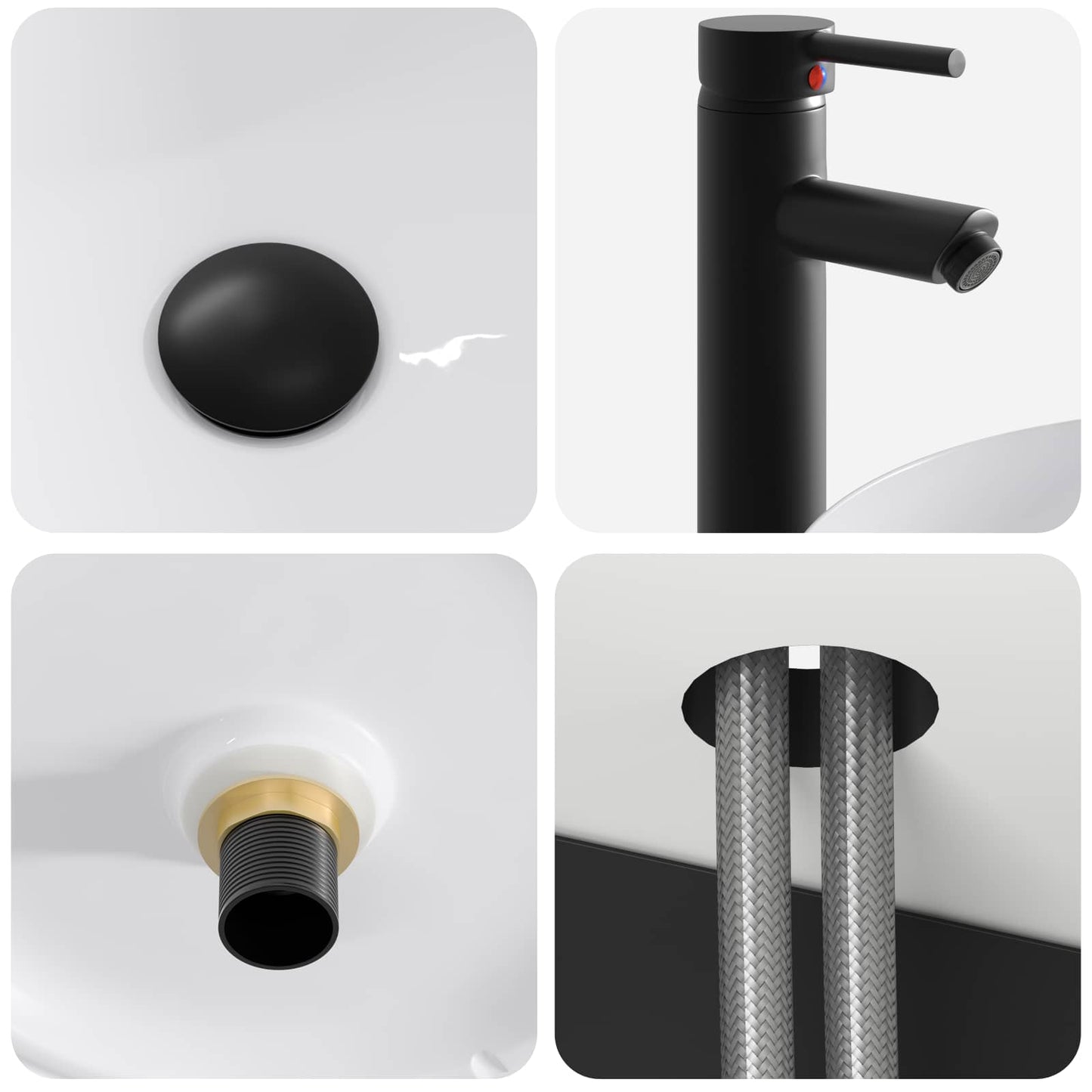 vidaXL Bathroom Cabinet Set 3 pcs Black 49 x 44.5 x 65 cm