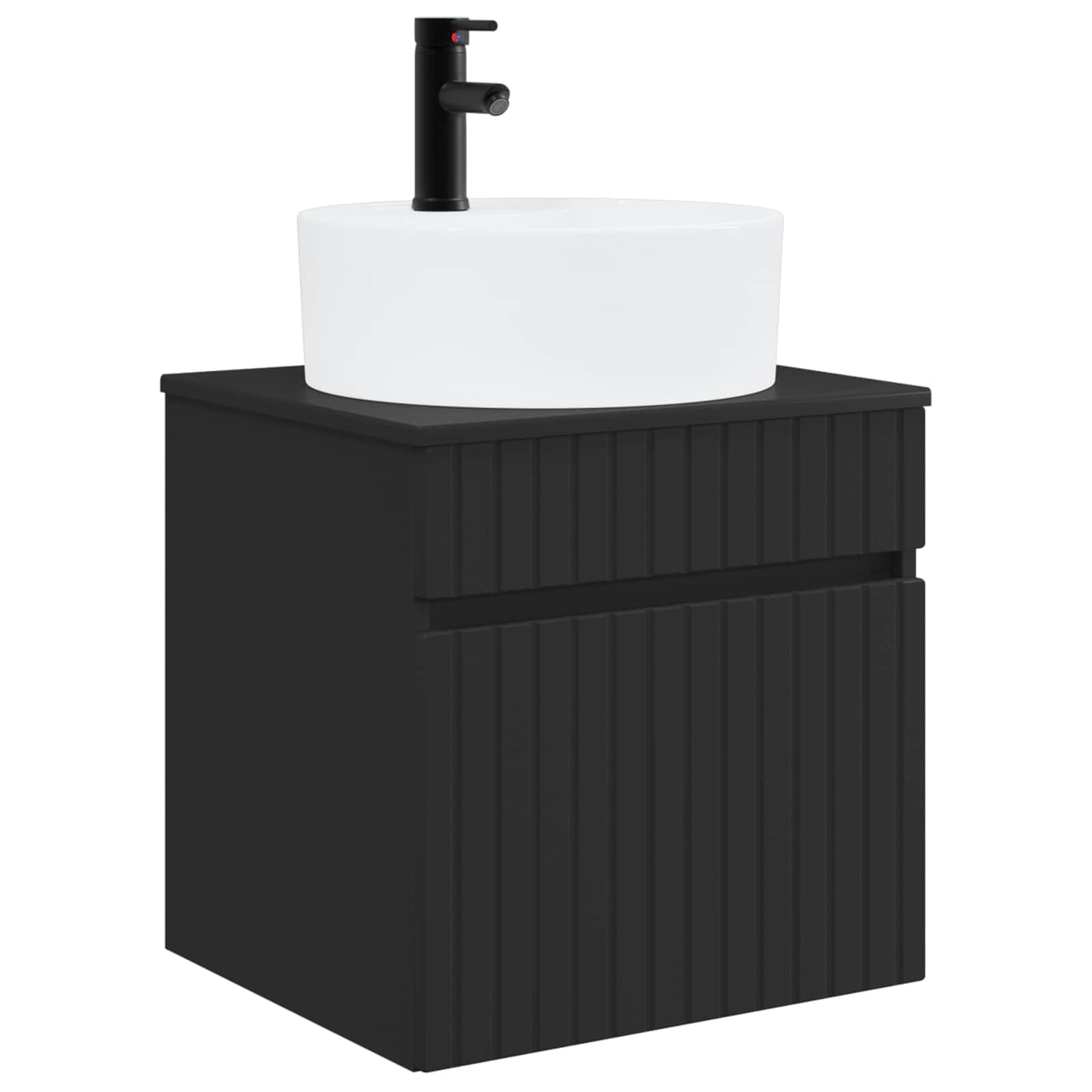 vidaXL Bathroom Cabinet Set 3 pcs Black 49 x 44.5 x 65 cm