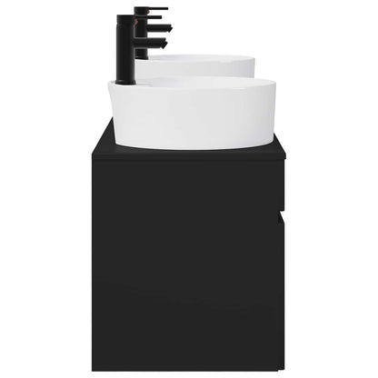 vidaXL Bathroom Cabinet Set 3 pcs Black 49 x 44.5 x 65 cm