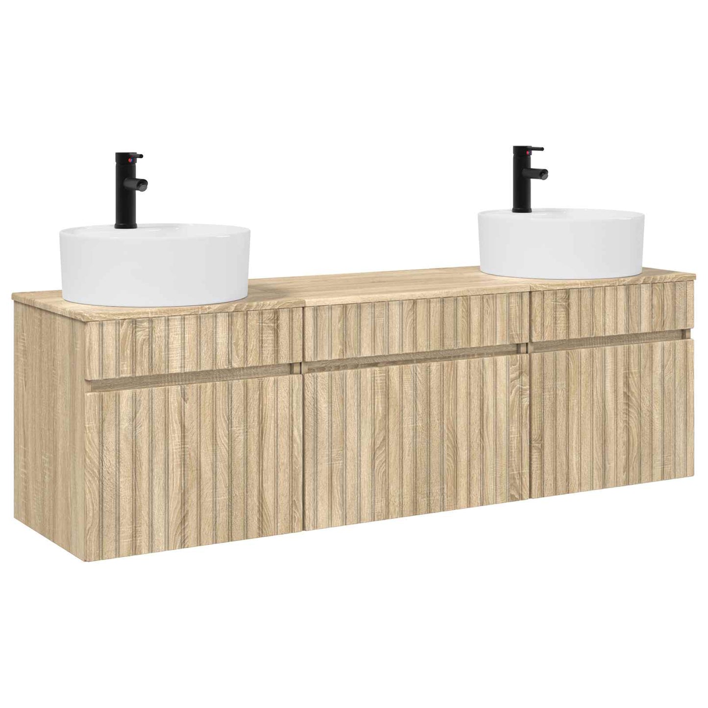 vidaXL Bathroom Cabinet Set 3 pcs Sonoma Oak 49 x 44.5 x 65 cm