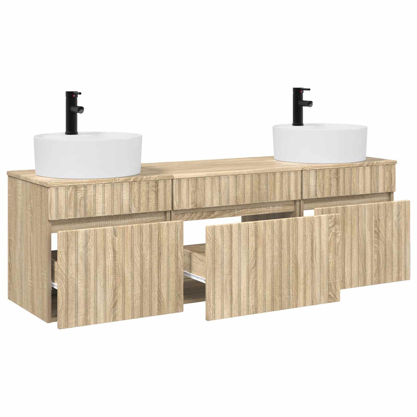 vidaXL Bathroom Cabinet Set 3 pcs Sonoma Oak 49 x 44.5 x 65 cm