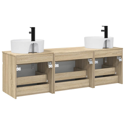 vidaXL Bathroom Cabinet Set 3 pcs Sonoma Oak 49 x 44.5 x 65 cm