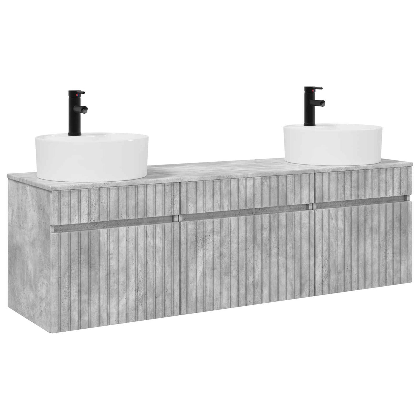 vidaXL Bathroom Cabinet Set 3 pcs Concrete Grey 49 x 44.5 x 65 cm