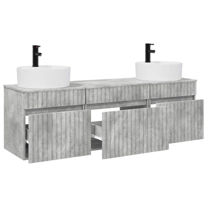 vidaXL Bathroom Cabinet Set 3 pcs Concrete Grey 49 x 44.5 x 65 cm