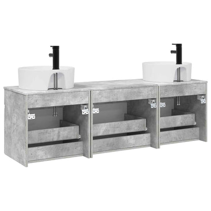 vidaXL Bathroom Cabinet Set 3 pcs Concrete Grey 49 x 44.5 x 65 cm