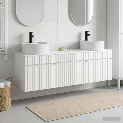 vidaXL Bathroom Cabinet Set 3 pcs High Gloss White 49 x 44.5 x 65 cm