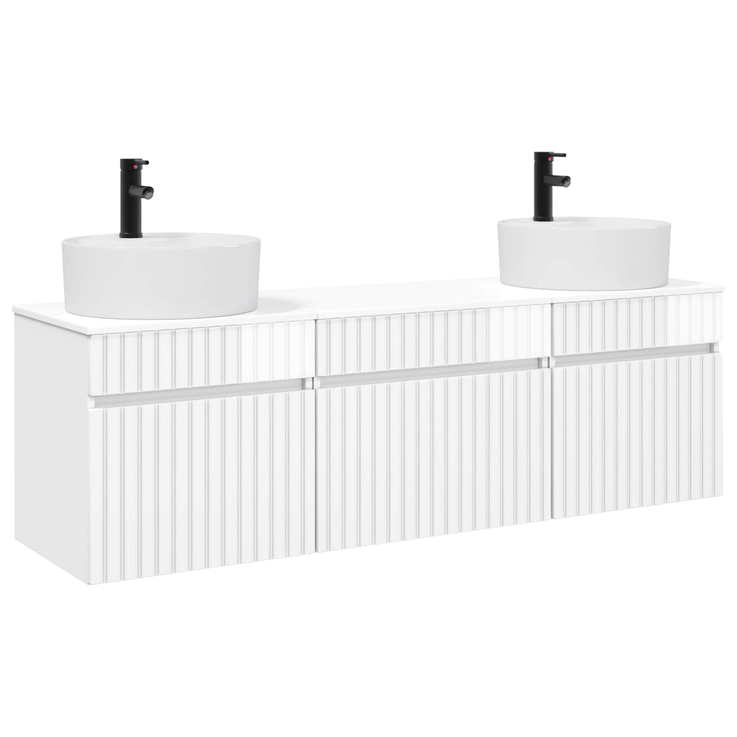 vidaXL Bathroom Cabinet Set 3 pcs High Gloss White 49 x 44.5 x 65 cm