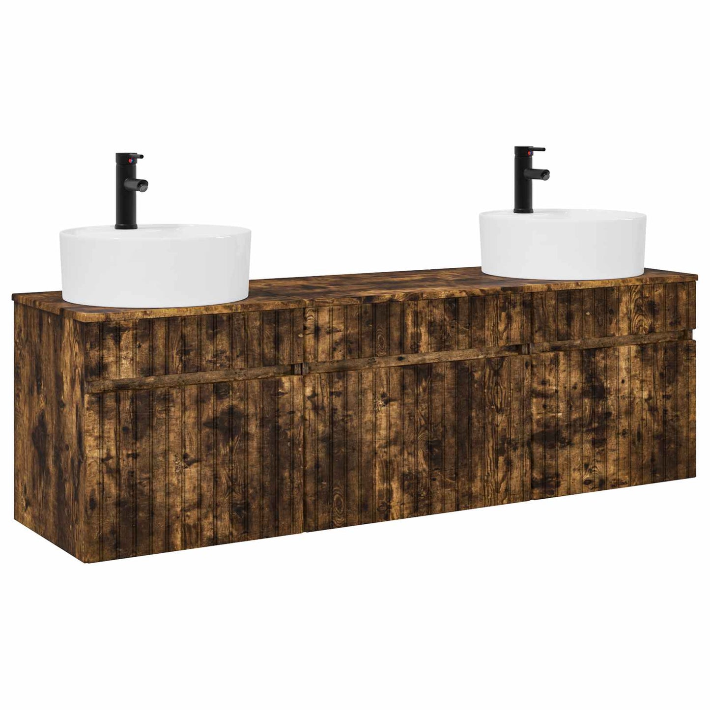 vidaXL Bathroom Cabinet Set 3 pcs Smoked Oak 49 x 44.5 x 65 cm