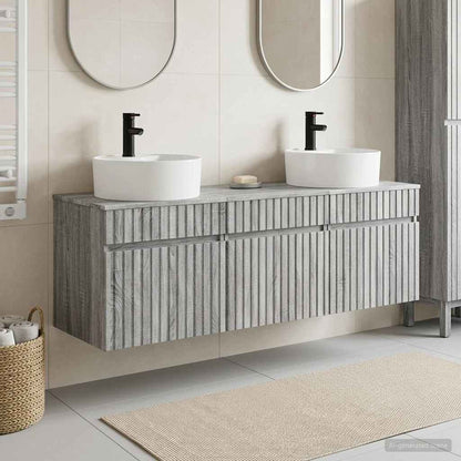 vidaXL Bathroom Cabinet Set 3 pcs Grey Sonoma 49 x 44.5 x 65 cm