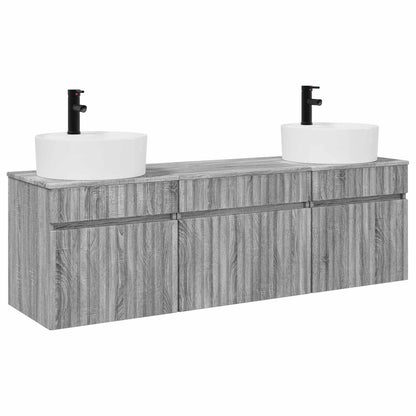 vidaXL Bathroom Cabinet Set 3 pcs Grey Sonoma 49 x 44.5 x 65 cm
