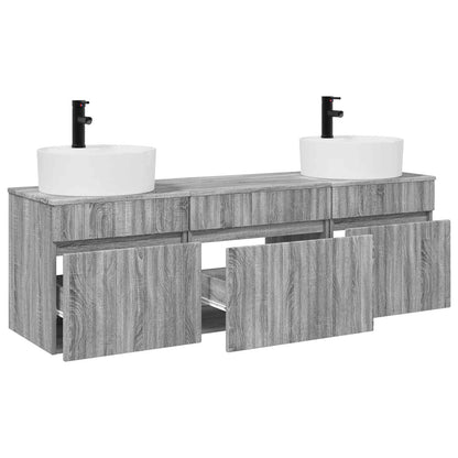 vidaXL Bathroom Cabinet Set 3 pcs Grey Sonoma 49 x 44.5 x 65 cm