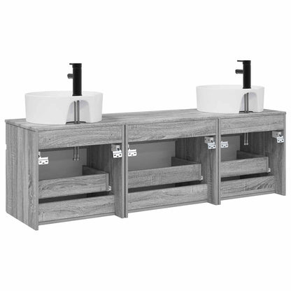 vidaXL Bathroom Cabinet Set 3 pcs Grey Sonoma 49 x 44.5 x 65 cm