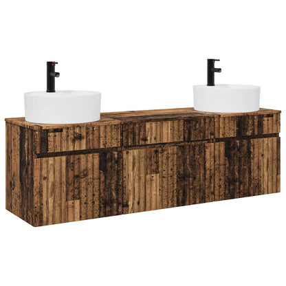 vidaXL Bathroom Cabinet Set 3 pcs Old Wood 49 x 44.5 x 65 cm