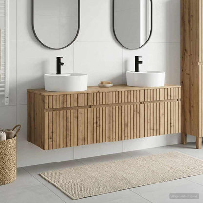 vidaXL Bathroom Cabinet Set 3 pcs Artisan Oak 49 x 44.5 x 65 cm