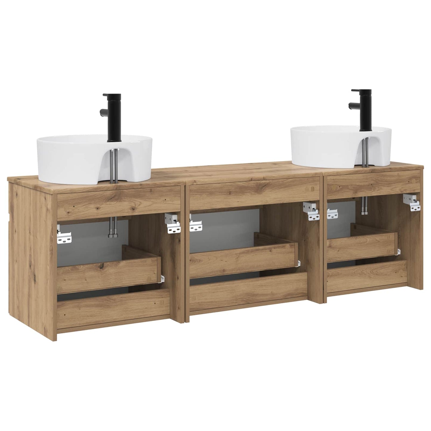 vidaXL Bathroom Cabinet Set 3 pcs Artisan Oak 49 x 44.5 x 65 cm