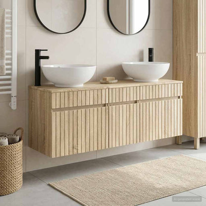 vidaXL Bathroom Cabinet Set 3 pcs Sonoma Oak 49 x 44.5 x 66.5 cm