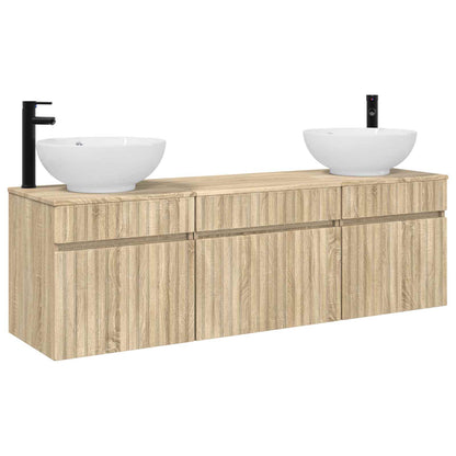 vidaXL Bathroom Cabinet Set 3 pcs Sonoma Oak 49 x 44.5 x 66.5 cm