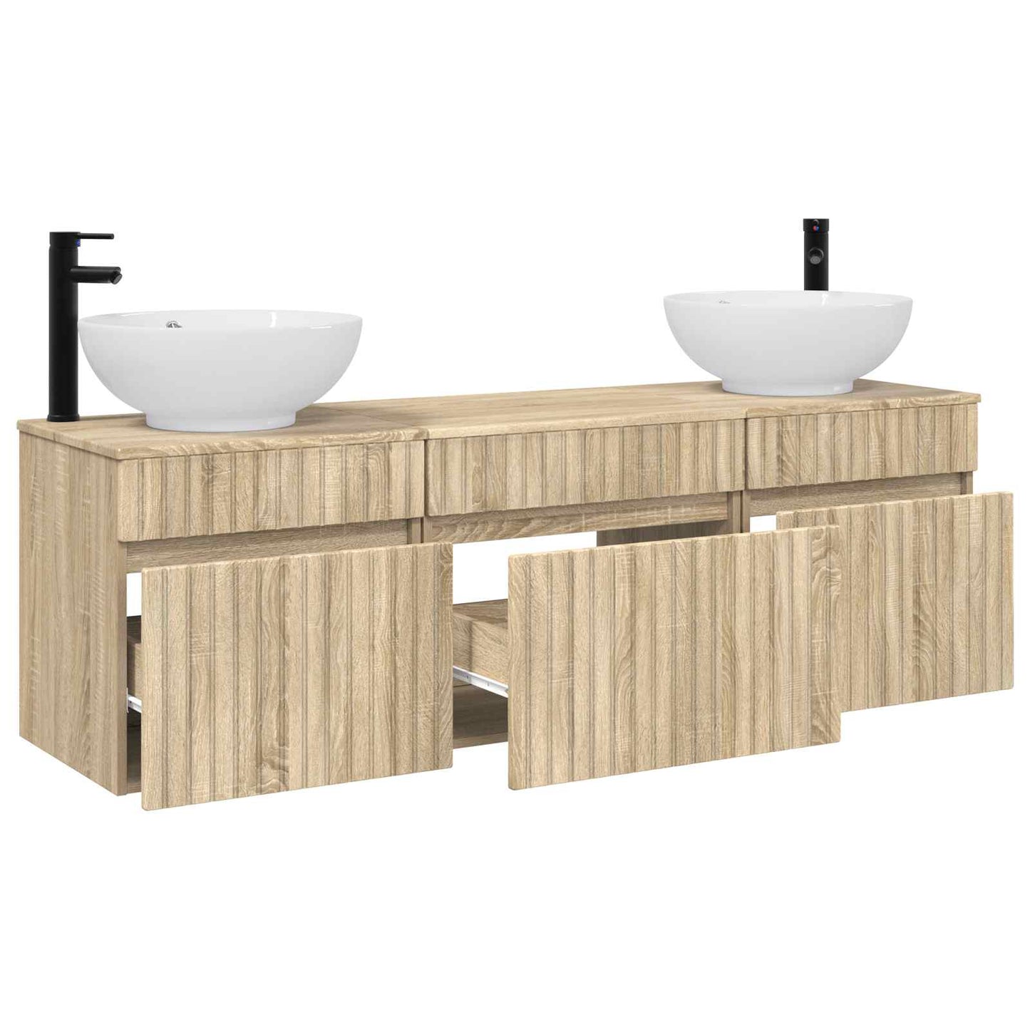 vidaXL Bathroom Cabinet Set 3 pcs Sonoma Oak 49 x 44.5 x 66.5 cm