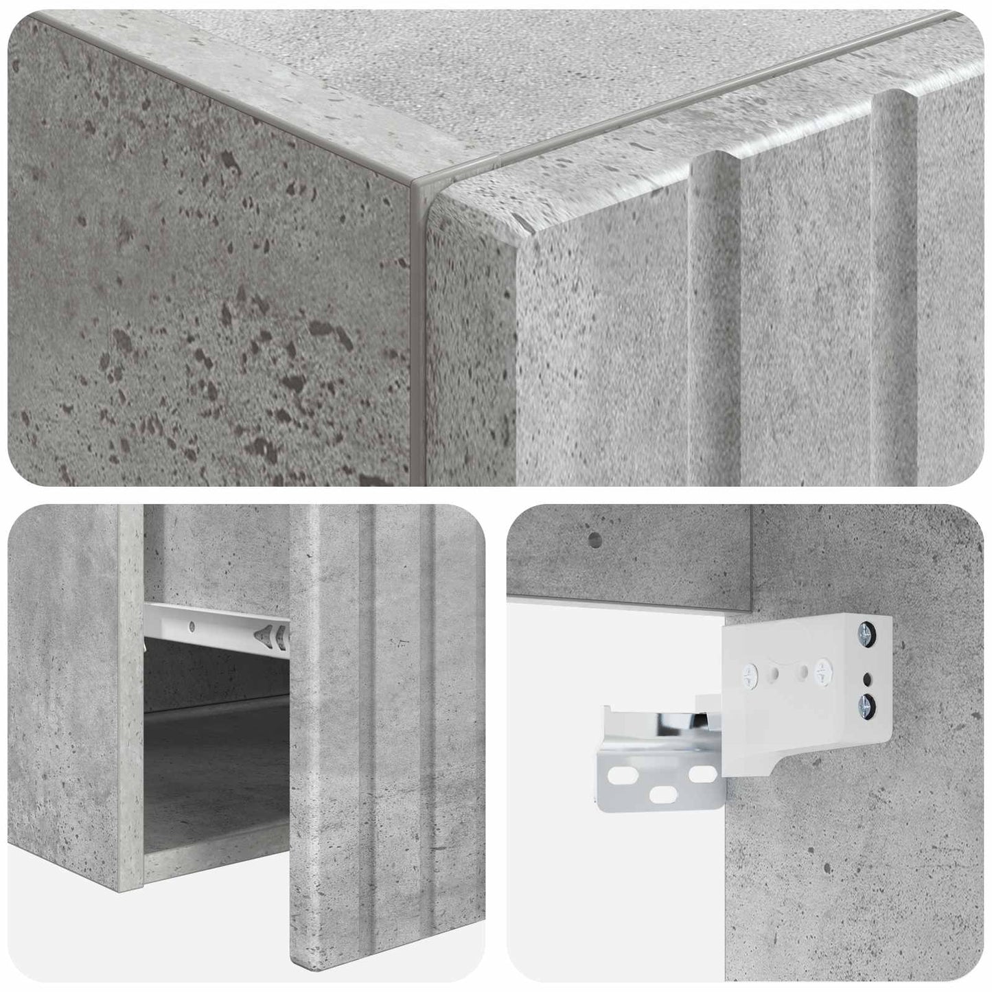 vidaXL Bathroom Cabinet Set 3 pcs Concrete Grey 49 x 44.5 x 66.5 cm