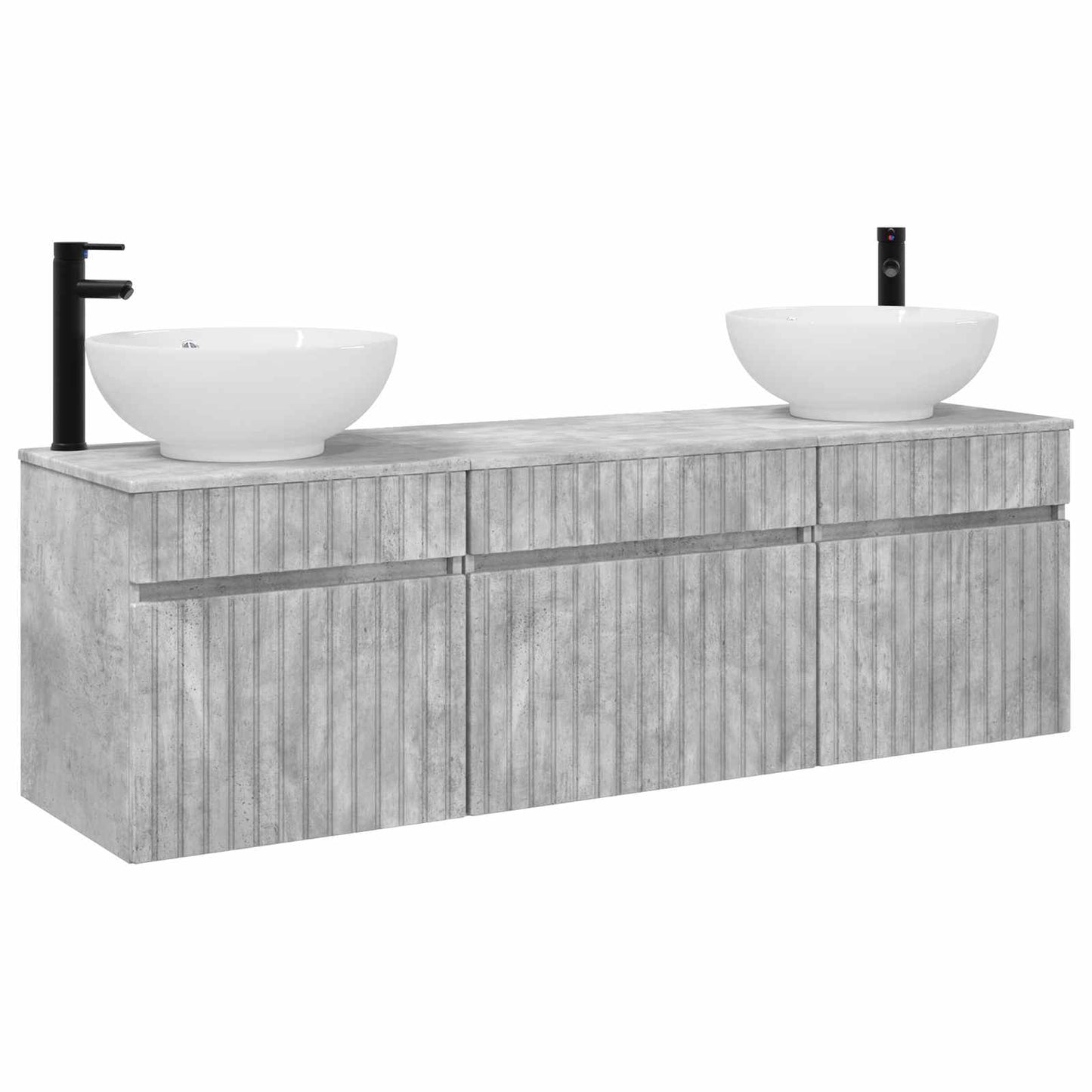 vidaXL Bathroom Cabinet Set 3 pcs Concrete Grey 49 x 44.5 x 66.5 cm