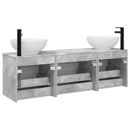 vidaXL Bathroom Cabinet Set 3 pcs Concrete Grey 49 x 44.5 x 66.5 cm