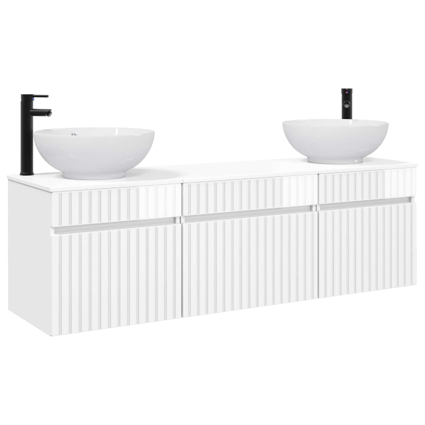vidaXL Bathroom Cabinet Set 3 pcs High Gloss White 49 x 44.5 x 66.5 cm