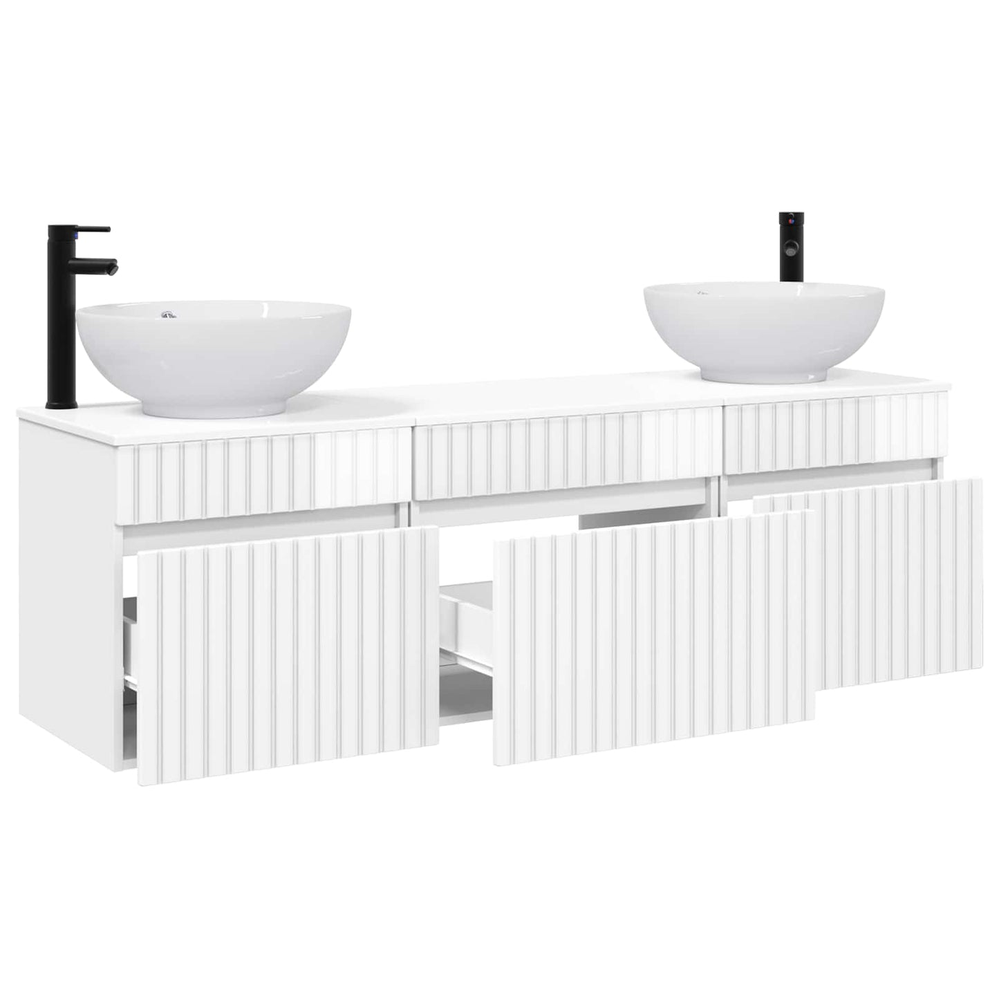 vidaXL Bathroom Cabinet Set 3 pcs High Gloss White 49 x 44.5 x 66.5 cm
