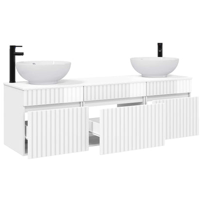 vidaXL Bathroom Cabinet Set 3 pcs High Gloss White 49 x 44.5 x 66.5 cm