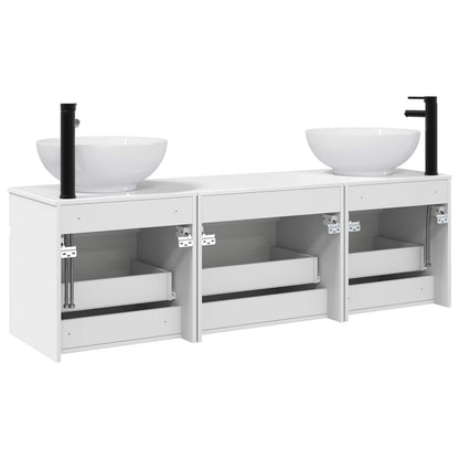 vidaXL Bathroom Cabinet Set 3 pcs High Gloss White 49 x 44.5 x 66.5 cm