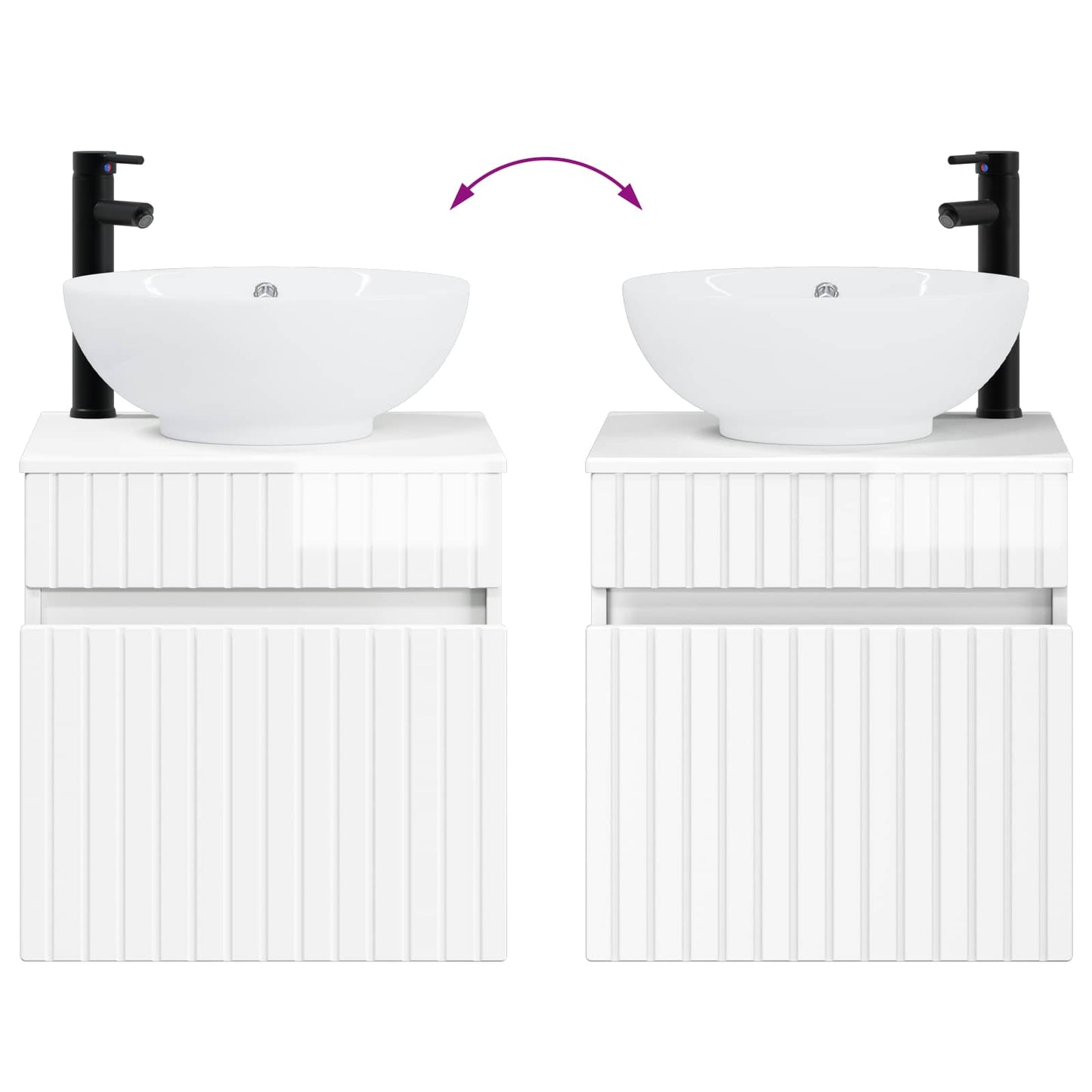 vidaXL Bathroom Cabinet Set 3 pcs High Gloss White 49 x 44.5 x 66.5 cm