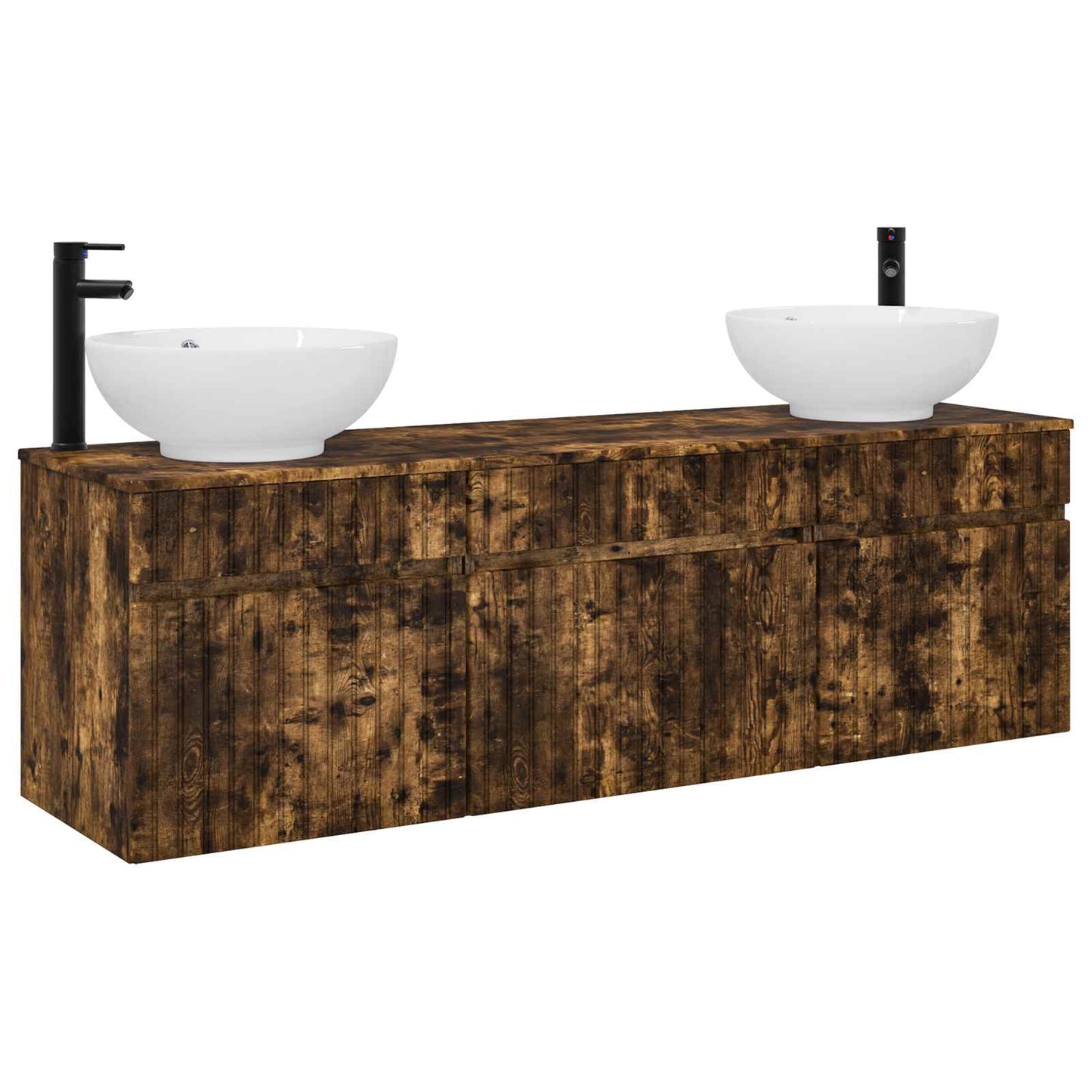 vidaXL Bathroom Cabinet Set 3 pcs Smoked Oak 49 x 44.5 x 66.5 cm