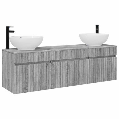 vidaXL Bathroom Cabinet Set 3 pcs Grey Sonoma 49 x 44.5 x 66.5 cm