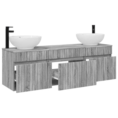 vidaXL Bathroom Cabinet Set 3 pcs Grey Sonoma 49 x 44.5 x 66.5 cm