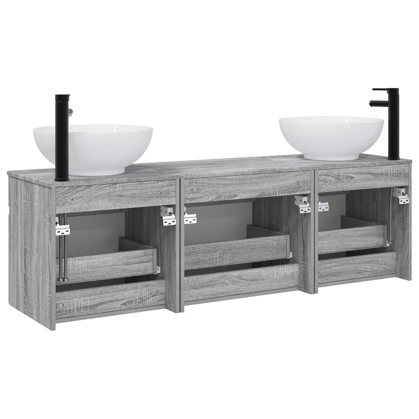 vidaXL Bathroom Cabinet Set 3 pcs Grey Sonoma 49 x 44.5 x 66.5 cm