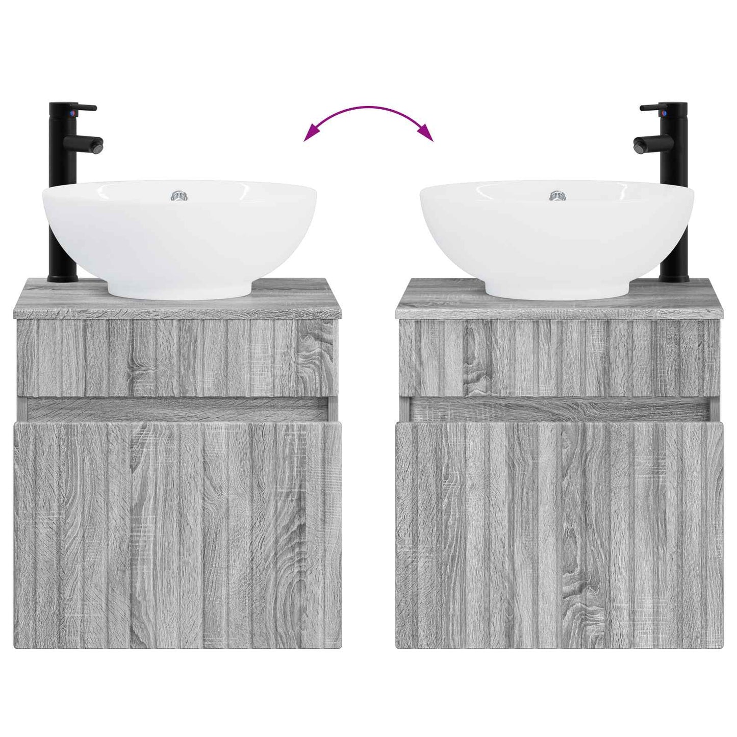 vidaXL Bathroom Cabinet Set 3 pcs Grey Sonoma 49 x 44.5 x 66.5 cm